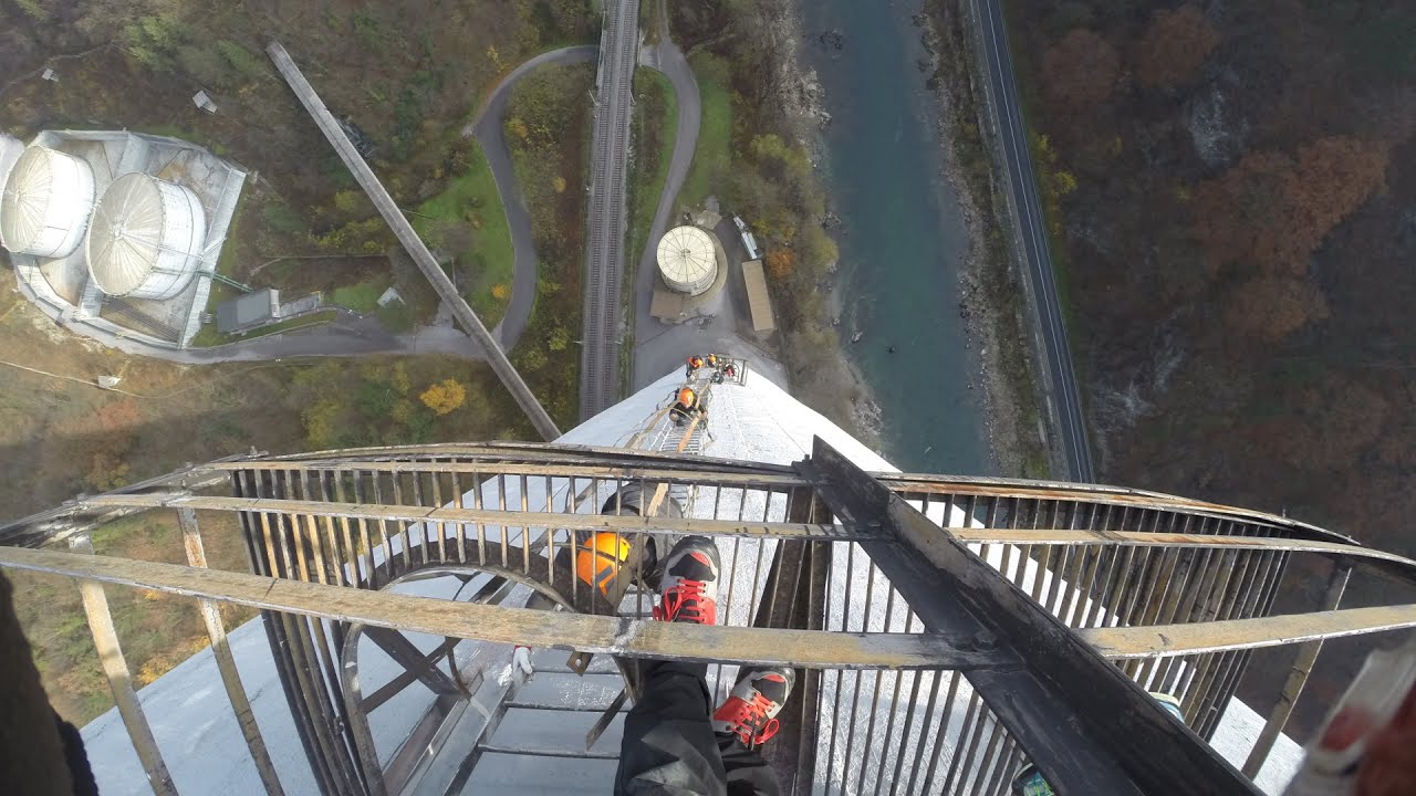 Climbing on 360m Chimney - Highest in Europe TET (Termoelektrarna Trbovlje) 14.11.2015 -