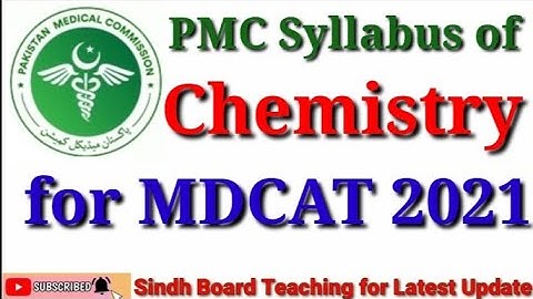 PMC Syllabus of Chemistry for MDCAT 2021