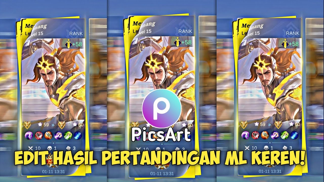 TUTORIAL Edit Hasil Pertandingan ML di Aplikasi Picsart - YouTube