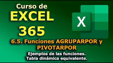 ►► Curso de EXCEL - 365. 6.5.  Explicaremos las funciones AGRUPARPOR y PIVOTARPOR mediante ejemplos.