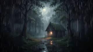 ASMR RAIN AT NIGHT, IN A QUIET AND LONELY VILLAGE 