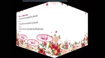 1: Introducing Mudood, Natural Medd, and Natural Medd in a Letter المدود