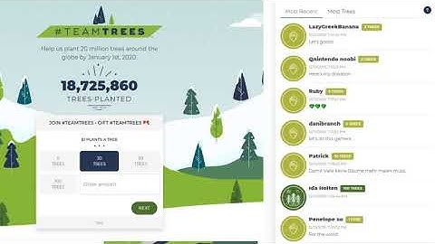 MrBeast Plants 20 million trees - #teamtrees - LIVE COUNTER