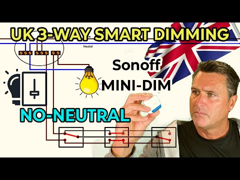 UK 3-Way Smart Dimmer Sonoff MINI-DIM Matter & No-Neutral Solution
