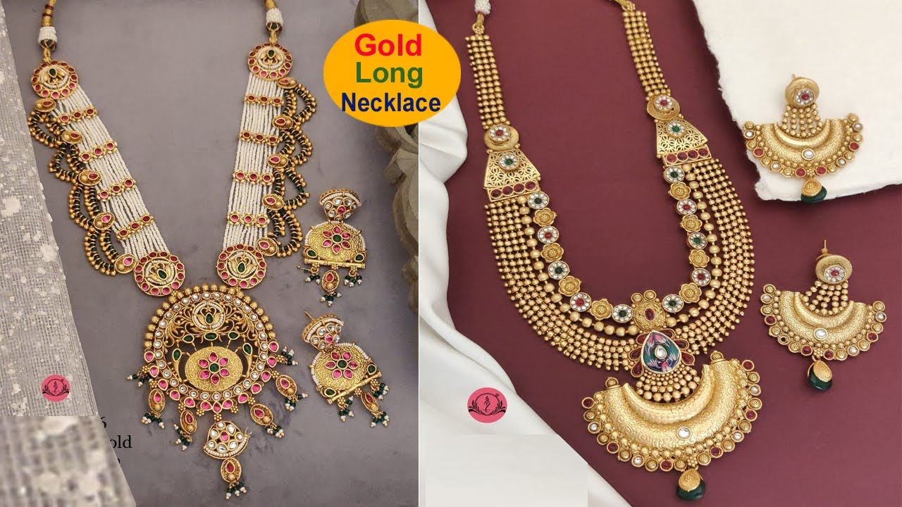 new Gold Long necklace design 2024 designer necklace fashion fashion