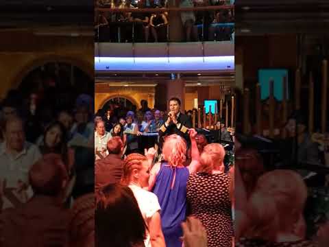 Captain Marek Slaby singing on RCL radiance of the seas 22 March 2019