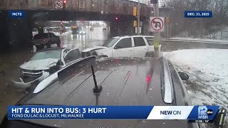 Dashcam video shows MCTS bus hit in chain-reaction crash