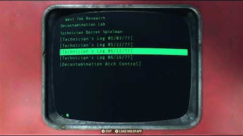 Decontamination Research Terminal (West Tek Research Center) - Fallout 76 Terminal