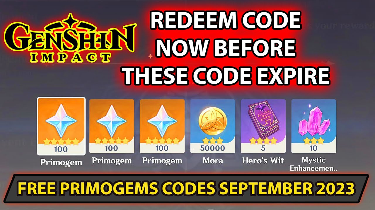 Genshin Impact Free Primogems Codes September 2023 (Redeem Now Before These  Code Expire) Update 4.1 