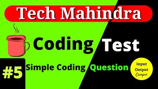 ?Tech Mahindra Latest Coding Question | TechMahindra InputOutputCampus