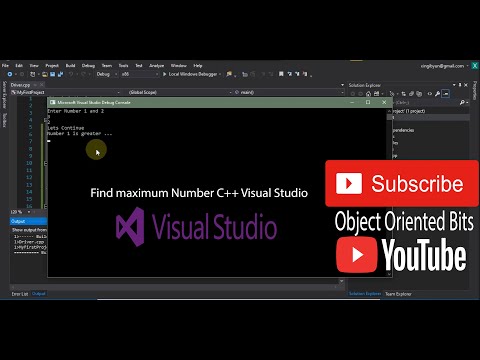Input two Positive numbers and display the maximum ( greater ) out of them. C++ Visual Studio
