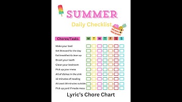 Summer Chore Chart DIY/ Canva DIY/ Chore Chart Using Canva DIY