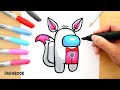 How to draw AMONG US Funtime Foxy (FNaF SL)