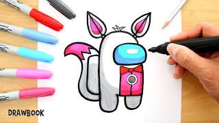 How to draw AMONG US Funtime Foxy (FNaF SL)