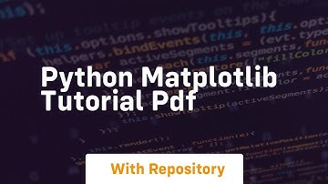 python matplotlib tutorial pdf