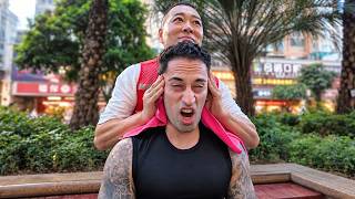 HE IS STRONG! 🤯 $6 ABSURD Street Massage in Shenzhen