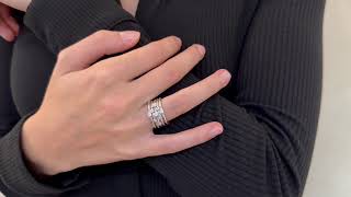 Vidéo: Bague 5 rangs en or gris 18 Cts avec 0,31 Cts de diamants G-VS. Taille 52.