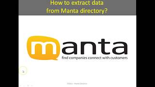 How to extract data from Manta? screenshot 2