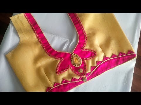 very simple and beautyfull blouse neck designe cutting and stitching at home