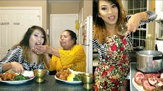 Nepali Dal Bhat Mukbang //Spicy !!me and my mom.