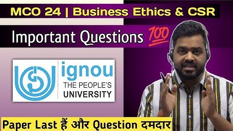 MCO 24 | Important questions 💯 | Business Ethics & CSR | IGNOU @commerce_education_center