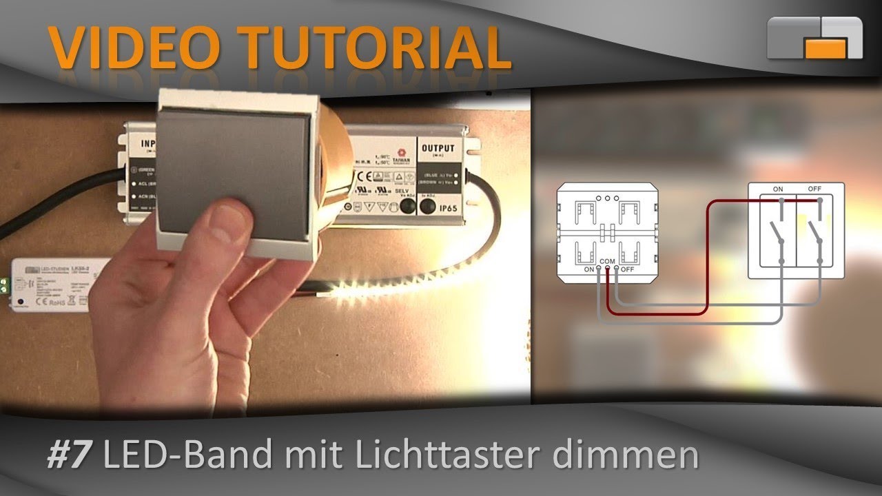 LED Tutorial - Part 7: Dimming LED strips with light switch 