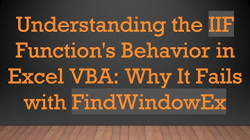 Understanding the IIF Function