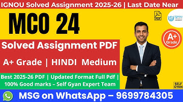 MCO 24 solved assignment 2025 in Hindi  MCOM Hindi IGNOU download.