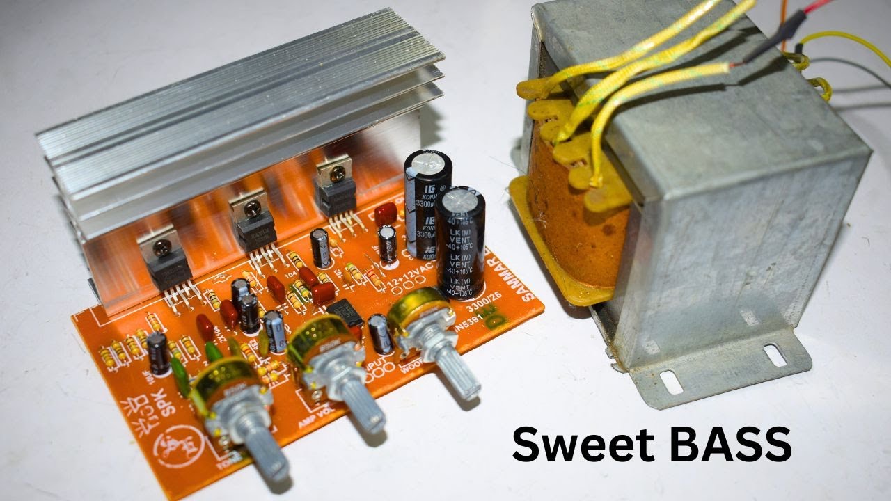 2.1 home theater circuit - TDA2030 X 3 - YouTube