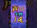 声が大きすぎる生物3選 #かぎあな紹介 #shorts