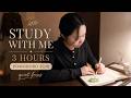 3 Hour Study With Me 📚 | Pomodoro 50/10 | Fireplace Sounds & Lo-Fi Breaks