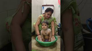 so cute baby boy enjoy bathing #babyboy#bhojpuri#sohar#newbornbaby