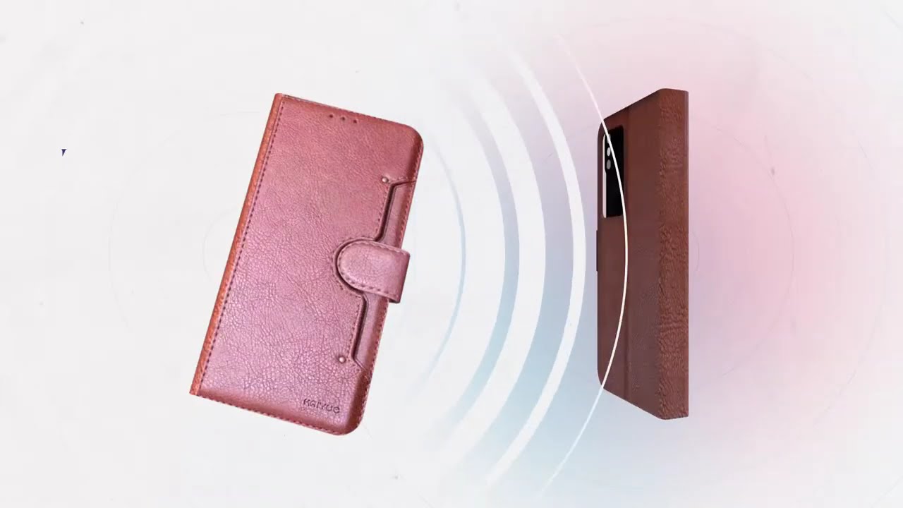 ANG® Premium Leather Magnetic Flip Wallet Book Case Cover for Smartphone