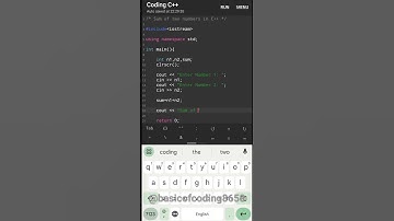 #4 Sum of two numbers in C++ ॥ With User input #basicofcoding#cpp#coding#shorts#trending#learncoding