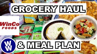 WINCO FOODS Healthy Grocery Haul🛒 AND Weight Watchers WEEKLY MEAL PLAN!🧑‍🍳😋🍴   WW Points Included!!