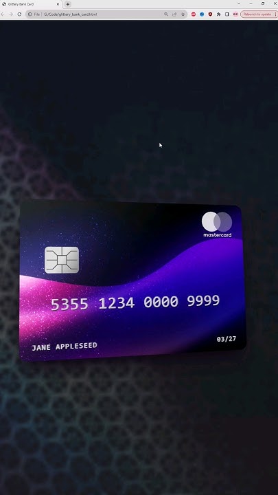Glittery Bank Card In HTML CSS #shorts #html #css #trending #tutorial # ...