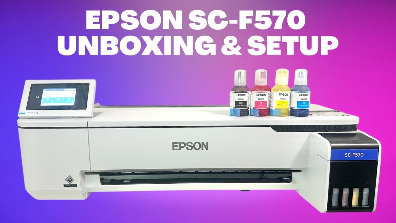 Epson SC-F570 Sublimation Printer Unboxing & Setup