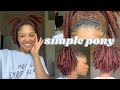 SIMPLE & QUICK LOC STYLE FOR THICK MEDIUM LENGTH LOCS| LOW TENSION PONYTAIL| thequalityname