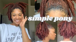 SIMPLE &amp; QUICK LOC STYLE FOR THICK MEDIUM LENGTH LOCS| LOW TENSION PONYTAIL| thequalityname