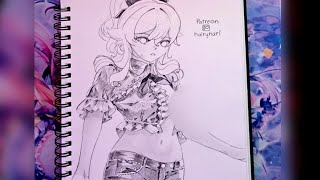 Genshin Impact Sketch | Jean in casual jeans | Pencil art