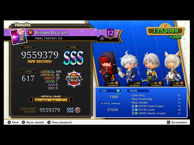 Theatrhythm Final Bar Line: Blinded By Light Supreme Perfect Chain! class=