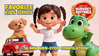 Best Toddler Songs Compilation | Learn Colors, Vehicles, Animals | Nursery Rhymes ✨| 14 Min Non-Stop