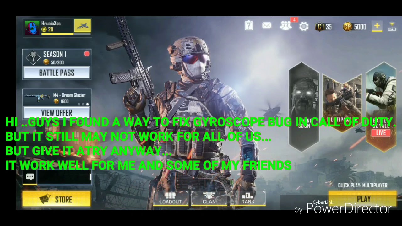 CALL OF DUTY MOBILE - GYROSCOPE BUG/problem FIX - YouTube