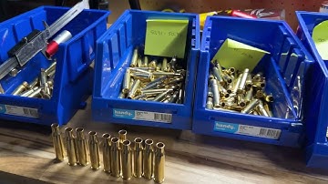 Sorting brass by length.