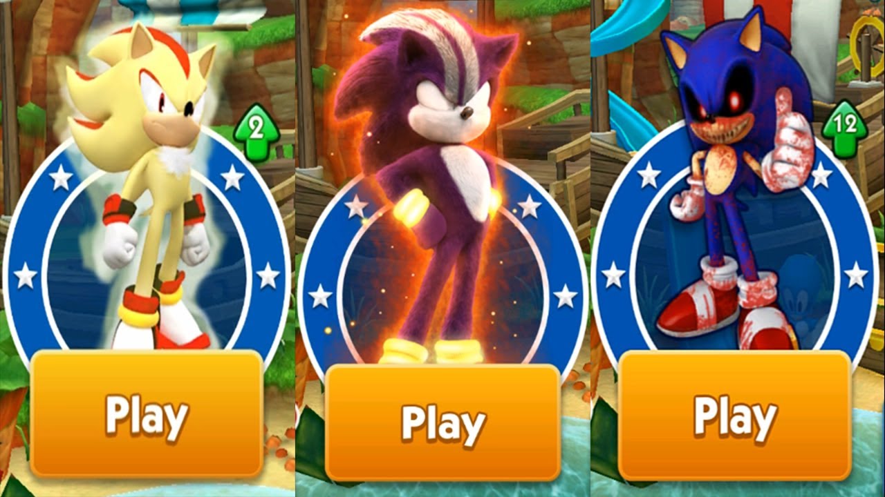 Sonic Dash - Movie Darkspine Sonic vs Sonic EXE vs Super Shadow