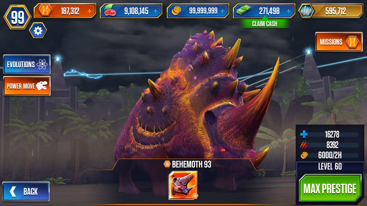 PLAYABLE BEHEMOTH 93 in JURASSIC WORLD THE GAME?!??!? - YouTube