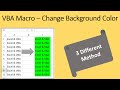 VBA Macro to Change Background Color in Excel (In Hindi)