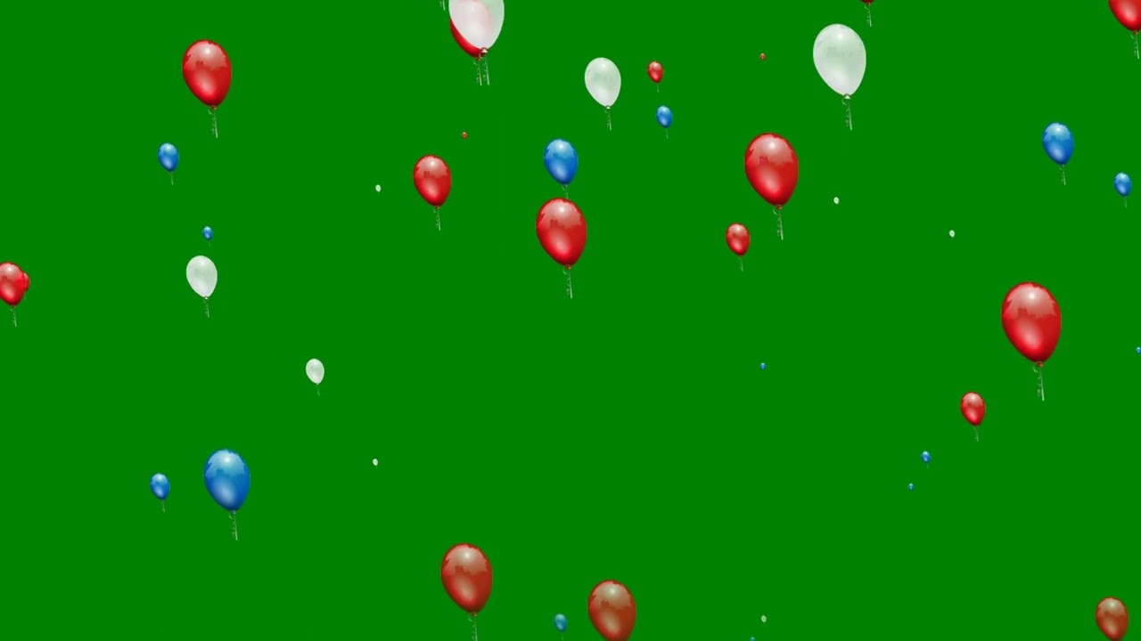 Chroma Key Balloons Multicoloured Free  || Balloons 🎈 Green Screen Background Video