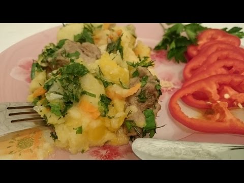 Видео рецепт Свинина тушеная с картофелем, тыквой и морковью
