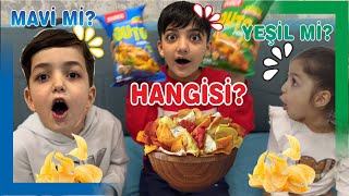 Mavi̇ Mi̇ Yeşi̇l Mi̇?? Baharatli Ci̇psleri̇ Denedi̇k بابا جاب لي بالون - جنى مقداد طيور بيبي